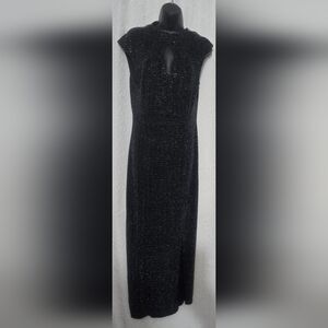 En Focus Studio Black Sparkly Sleeveless Long Bodycon Dress Prom Evening Size 8
